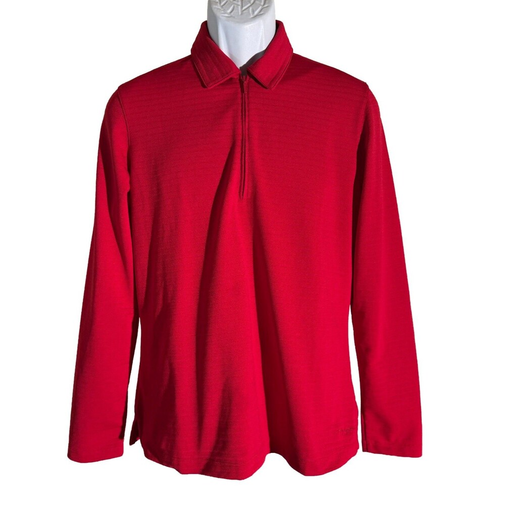 Lady Hogan Women's 1/2 Zip Long‎ Sleeve Golf Shirt Red Large